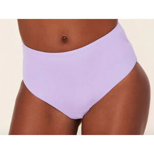 NWT Andie Women's The High Waist Smooth Eco Nylon Bikini Bottom Lavender Size S